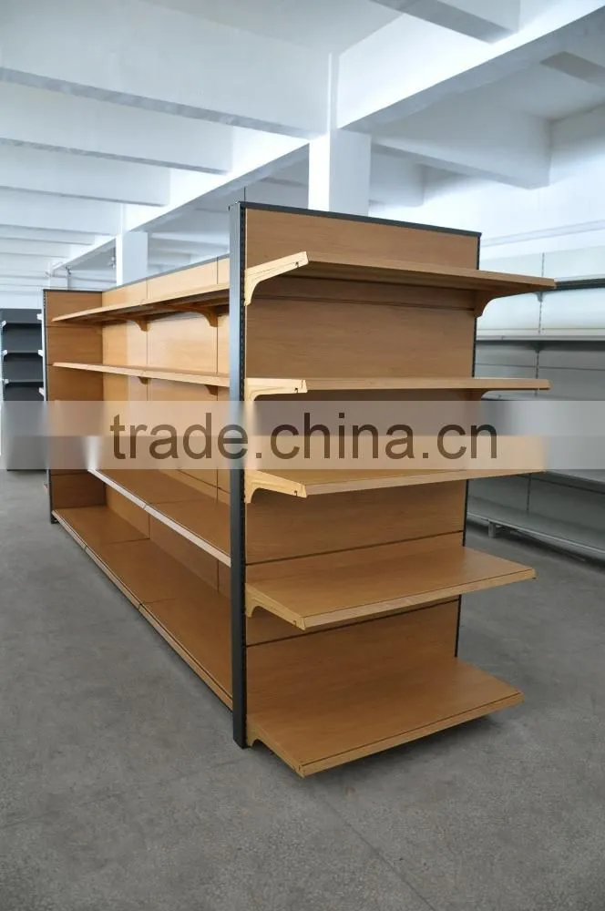 supermarket stand wooden display shelf