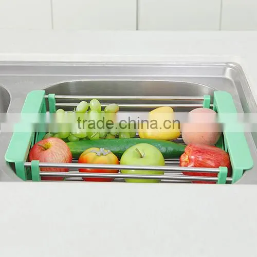 green large size kitchen sink drain basket Storage Bag hanging Faucet shelf