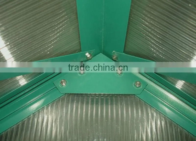 Outdoor garden 4mm PC sheet aluminum frame greenhouse for rose tomato seed