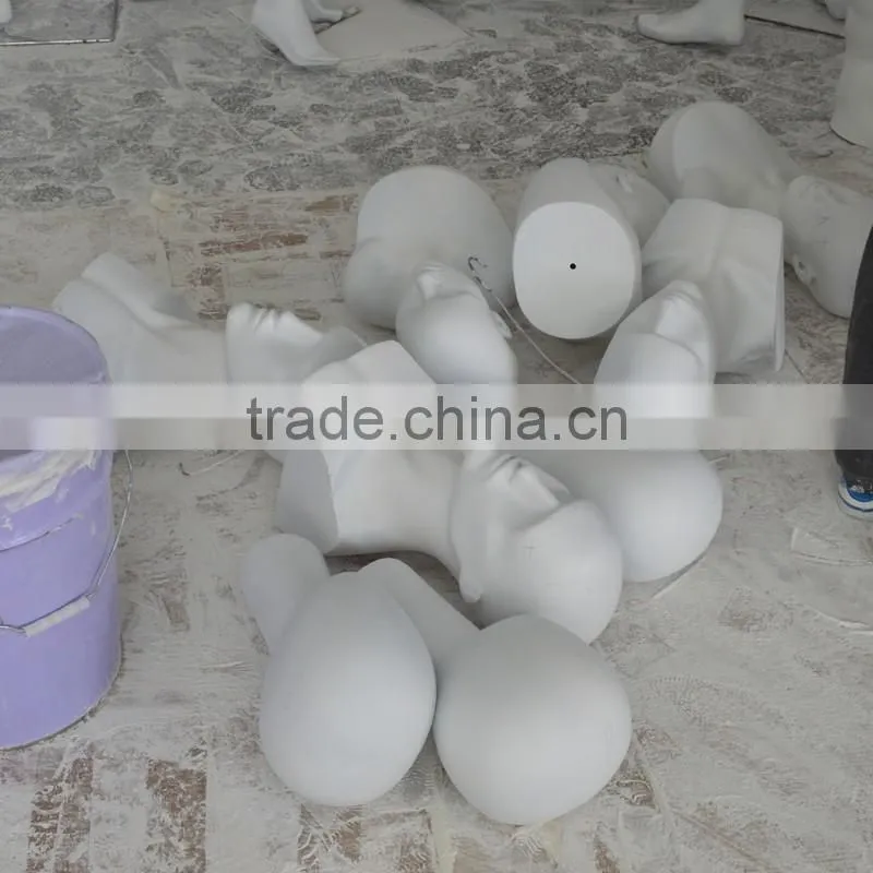Fashion Golden Egghead Female Mannequin Head Fiberglass Display For Cap