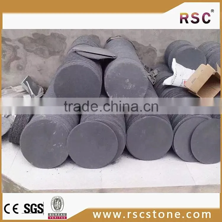 Honed black craft slate slabs for sale