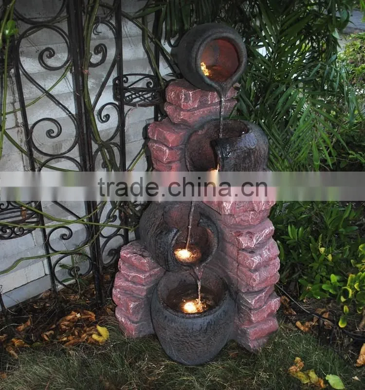 Beautiful polyresin artificial outdoor garden tall water fountains