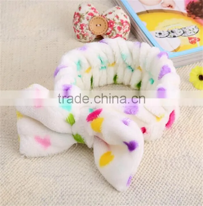 N183 new products headband cute bowknot headband in coral velvet
