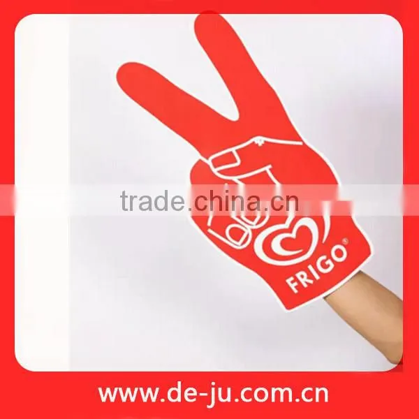 Purple Dots Printing Two Fingers Cheering Foam Sponge Hand