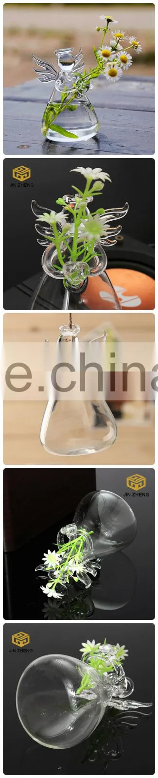 transparent Angel Shape Planter Flower Vase Pot for Home Decor Decoration Clear Crystal