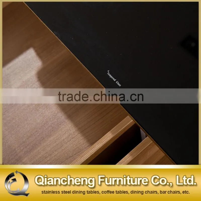 Glass top tv stand wooden cabinet modern hotel furniture