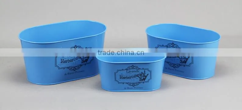 new style lavender Design oval metal flower base pot for garden