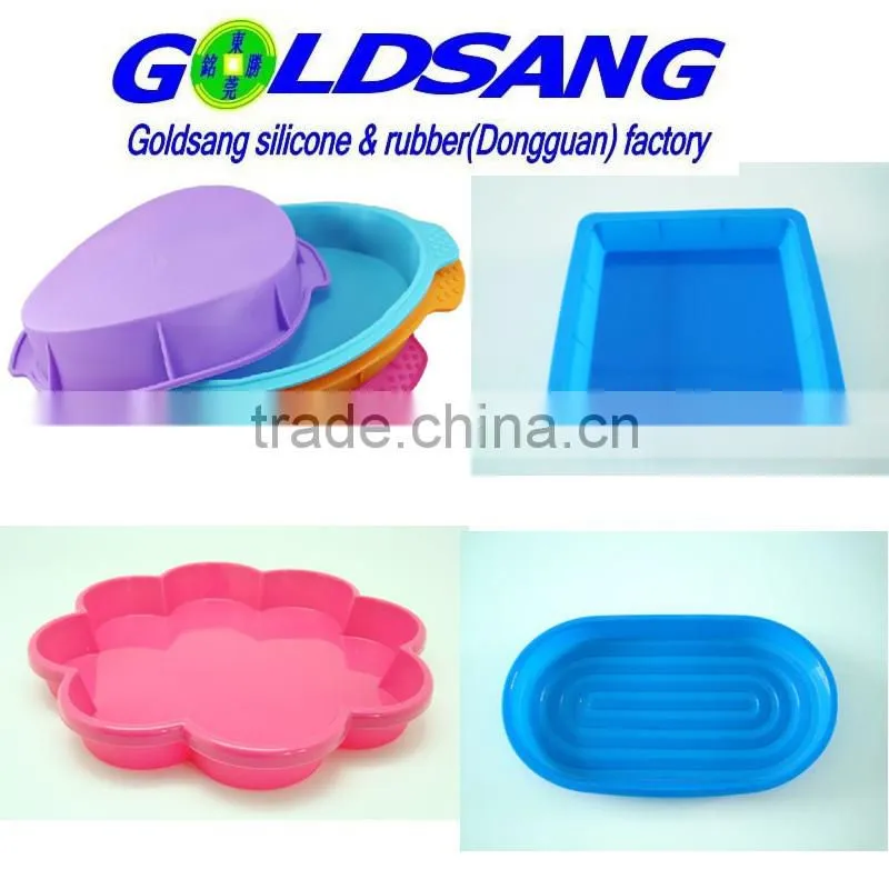 simple design round or square big silicone cake mold pan