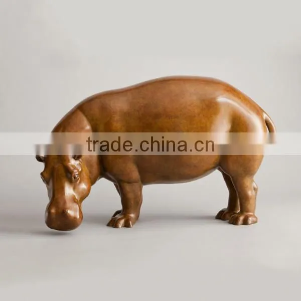 Larger Outdoor bronze statue of a hippo,Bronze animal statue