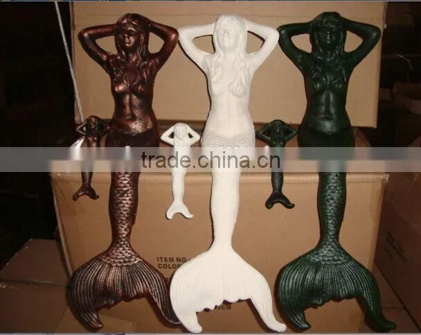 Cast iron mermaid statue