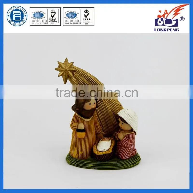 Polyresin Catholic Holy Family Statue with Bethlehem Star