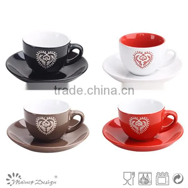 Ceramic coffee cups and saucers,stoneware wholesale coffee cup and saucer,personalized tea cups & saucers