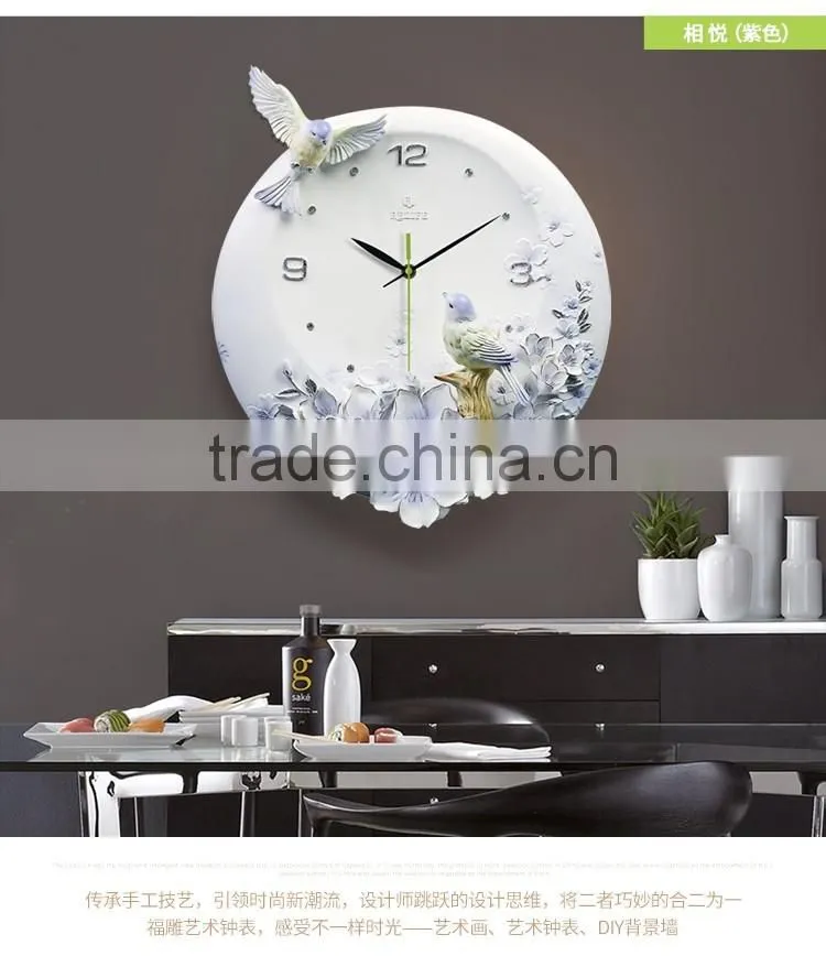 M0027 Momoda Living room Creative modern fancy elegant 3D flower wall clock quiet quartz decoration large wall clock