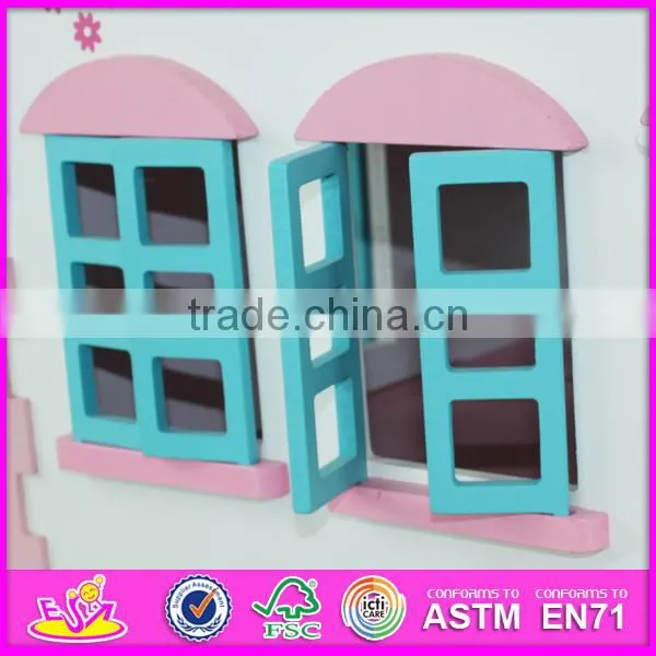 Classic design baby wooden dollhouse high quality kids wooden dollhouse for sale W06A030