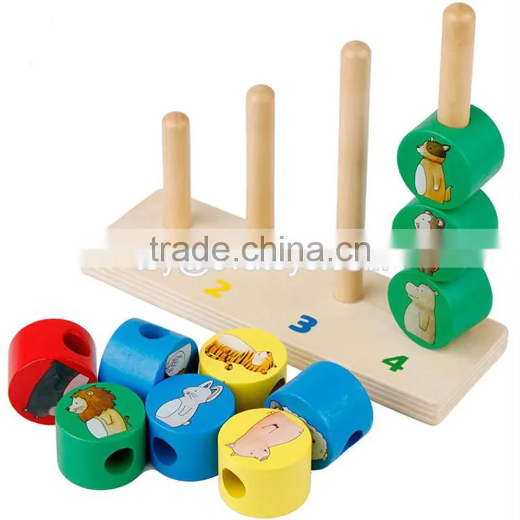 Hot sale preschool intelligent stacking blocks wooden toy blocks for toddlers W13D095