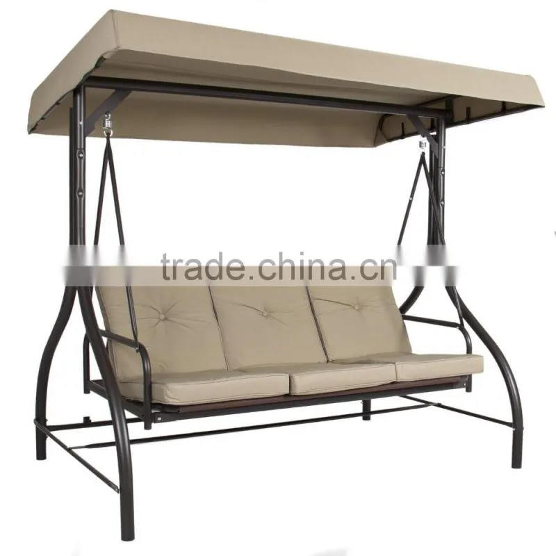 Customized Colors 3 Seats Red Swing Chair with cushion