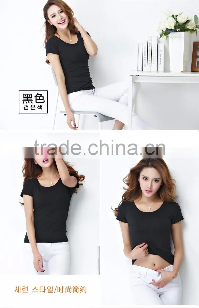 Customized manufactorying plain ladies short-sleeve T shirt