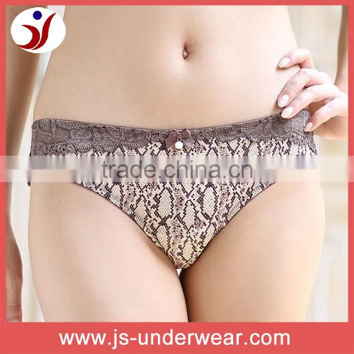 Fashion print nylon jersey underwear, adult ladies full panties