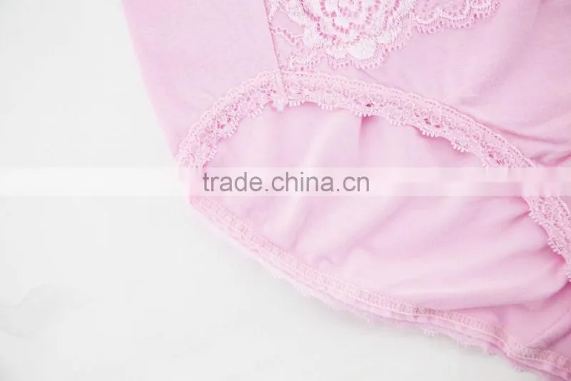 Pink 95% Cotton 5% Spandex with Lace Sexy Fancy Woman Underwear