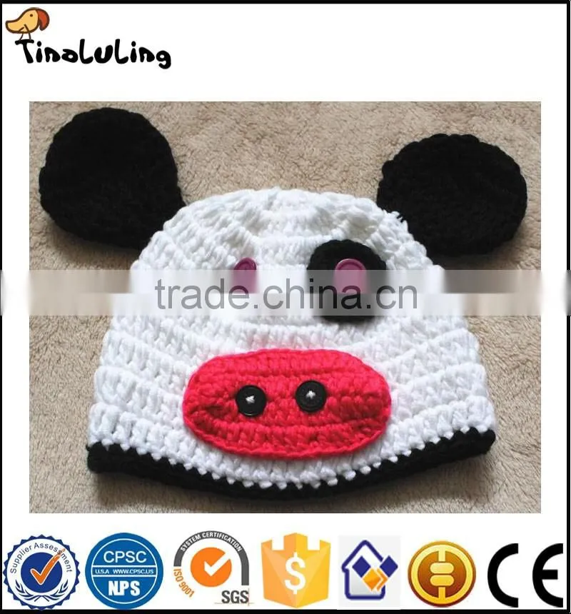 Newborn Baby Cow Hat for Newborn Photography Props Baby Animal cosplay