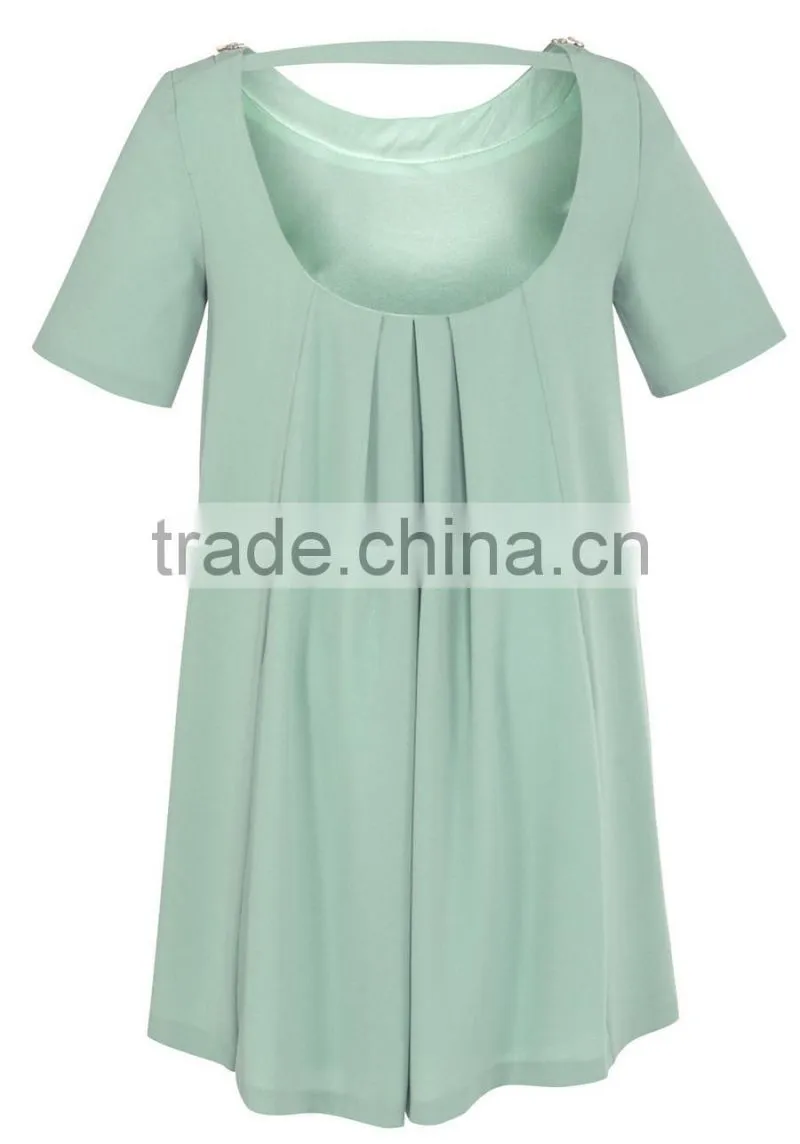fashion Embellished Trim Swing maternity dress wear