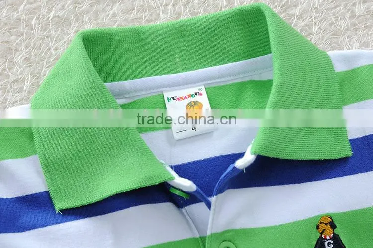 new design custom boy fancy shirt stripe polos colorful polo shirt