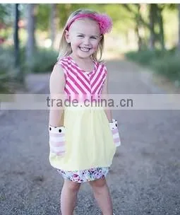 baby girls dress designs baby red&white stripe and yellow dresses with pockets casual dresses cotton summer