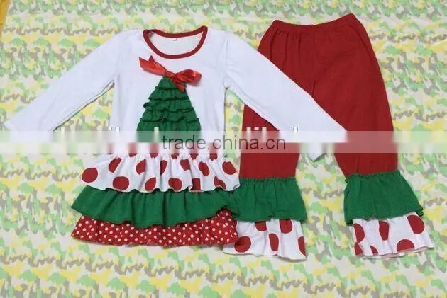 Hot sale baby clothes remake trousers ruffle sets pure red pants kids clothing cotton trim