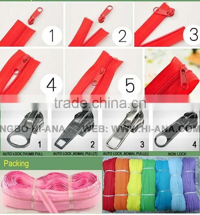 hi-ana zipper1 24 hours service online color teeth zipper roll
