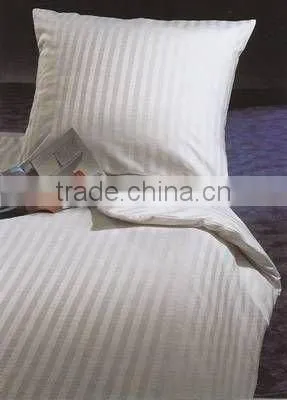 Hot sale 4pcs Hotel bedding Set with 3cm stripe white bed cover duvet cover