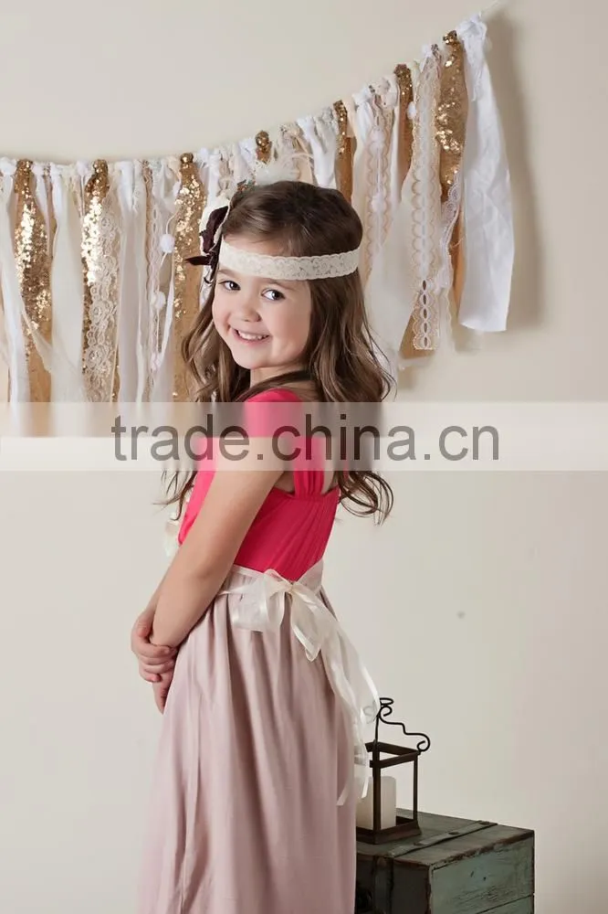 newest designs rose red and grey mommy and me dress family outfit