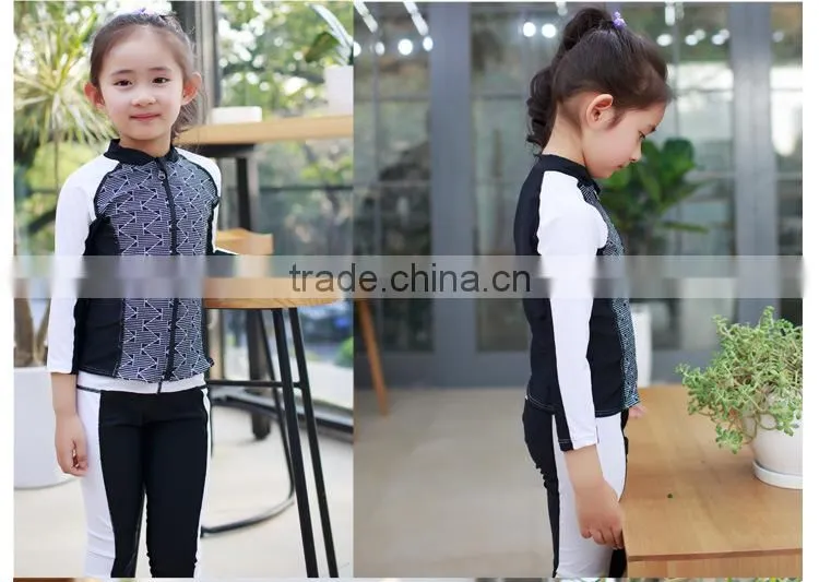 2017 latest design Chinese style swim suit cute baby girl two pieces swimwear