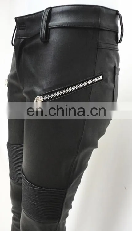 wholesale stretch leggings stretch lamb leather pants stretch pants for ladies