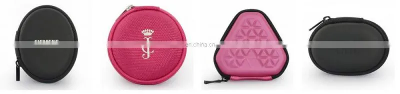 Handsfree Earset Case, Zippered Earbud Case, EVA Earphone hard Case
