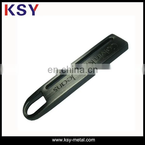 Fashion custom letter shaped pendant metal zipper puller for clothing