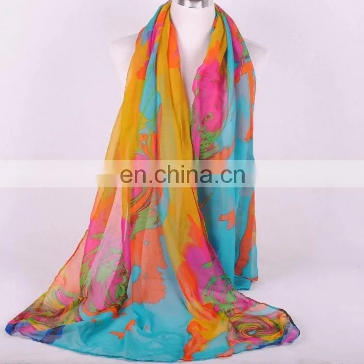 Factory Direct Custom Digital Printed Voile Scarf
