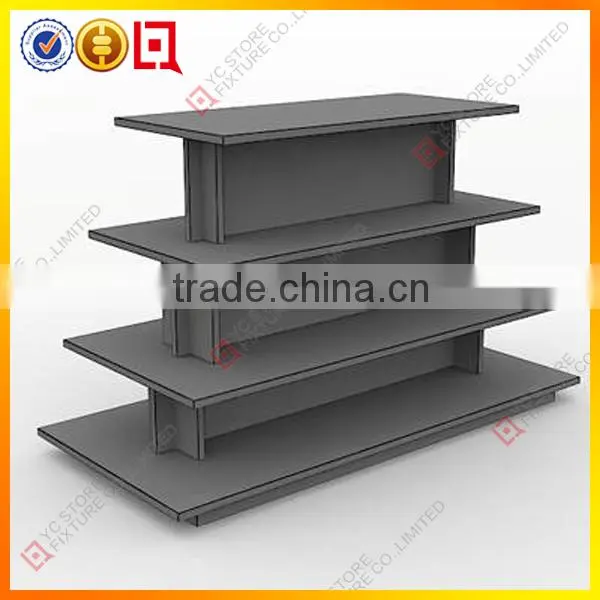 Natural colored wooden 3-tier shoes store shoe display stand