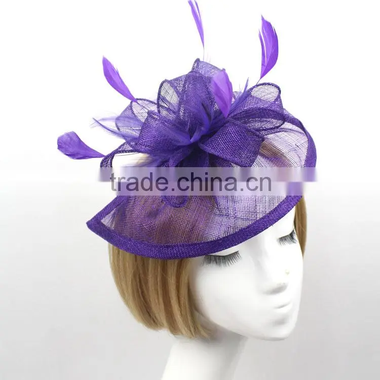 Wholesale Fashion Flower Fascinator Hat Base With Feather