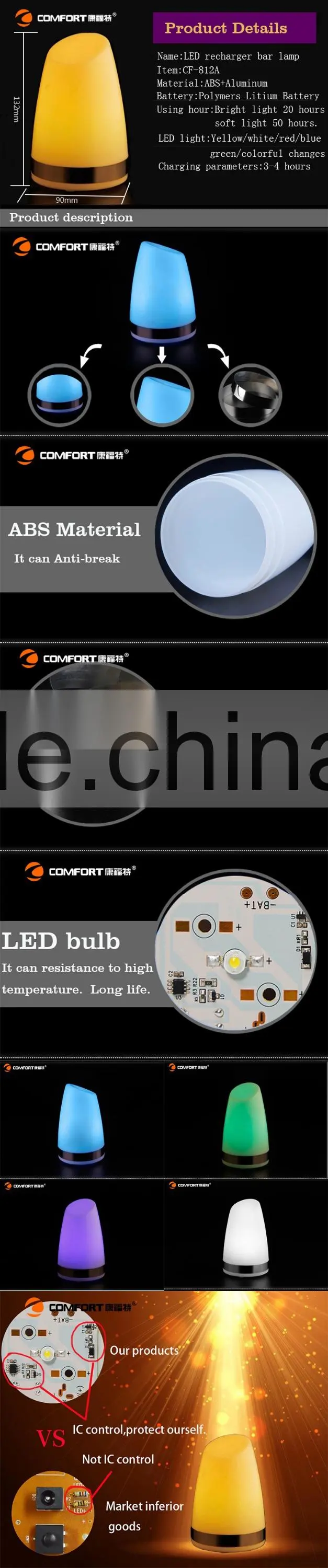 Color plastic table lamp ktv table lamp