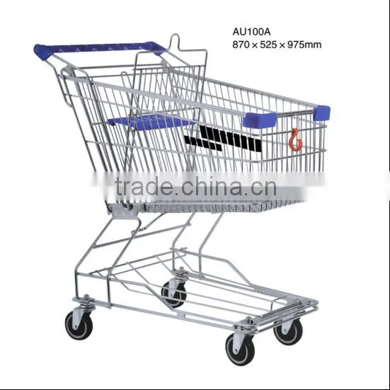 Australia style smart classcial steel unfolding 100L shopping trolley