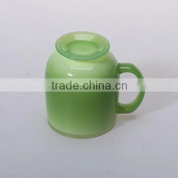 Gift Suitable Printing Double Wall Oval Mug Cup with Handle