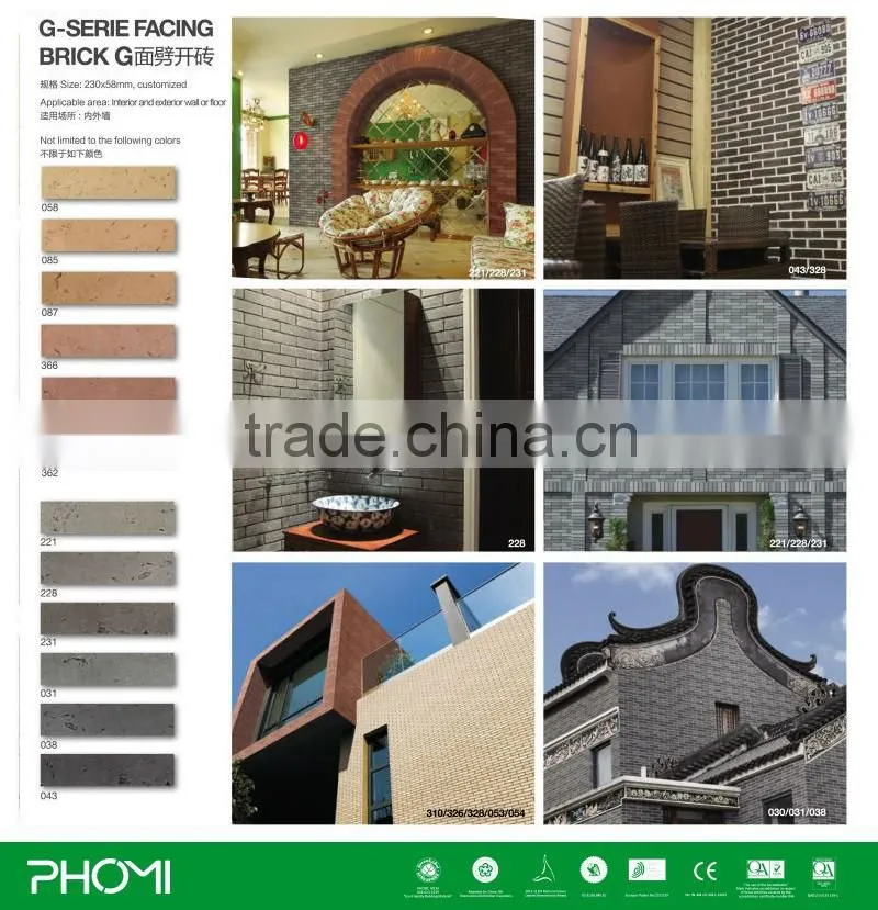 Flexible clay new arrival modern house design Wall Usage Clay Bricks