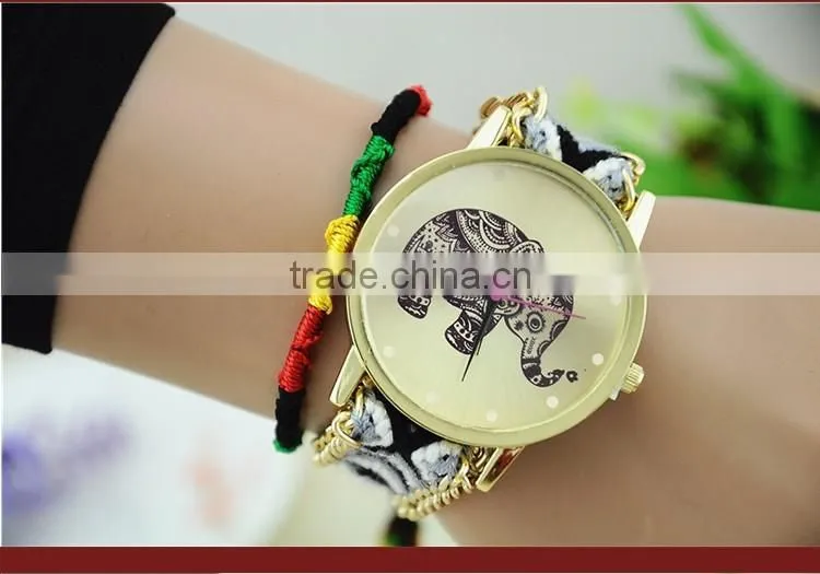 Handmade Braided Friendship Bracelet Watch New Arrival Geneva Hand-Woven Wristwatch Ladies Quartz Gold Women Dress Watches