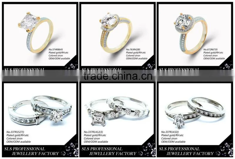 Big stone ring designs high quality cz engagement rings 18 karat gold plated ring