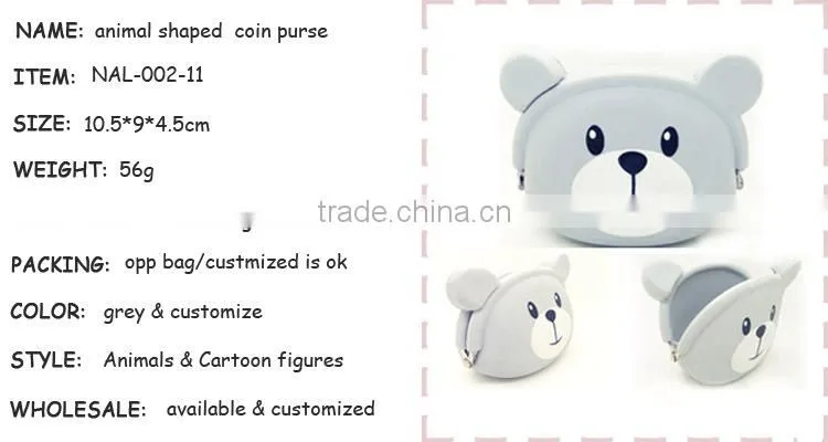 3D animal shaped leather coin purse,cheap coin purse
