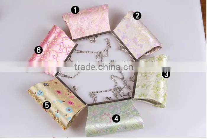 Colourful silk cloth mini bag classical bride evening bag