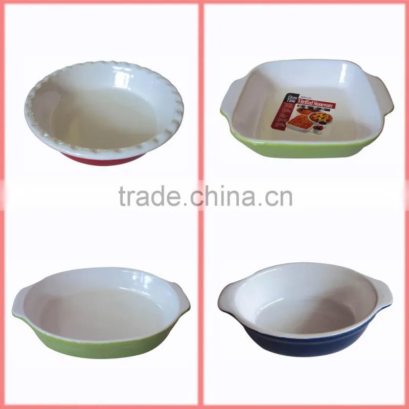 Wholesale Cheap White Stoneware Ceramic Baking Dish