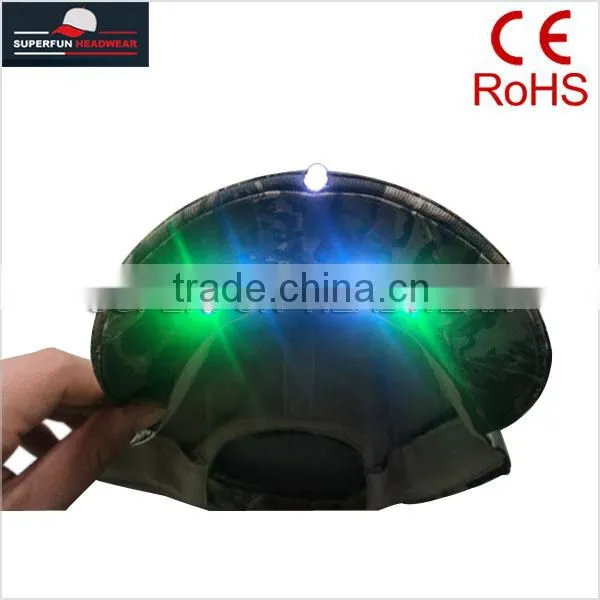 100% cotton embroidery cute logo LED cap
