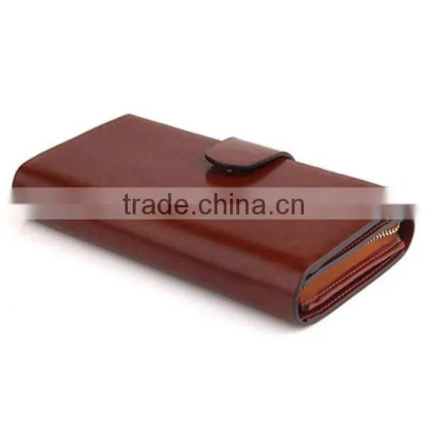 Newest men long hand bag leather purse men's leather wallet