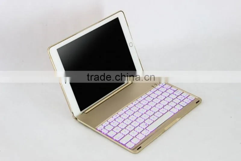 Best seller Backlit Aluminium alloy Bluetooth keyboard case for 9" Android tablet with smart cover